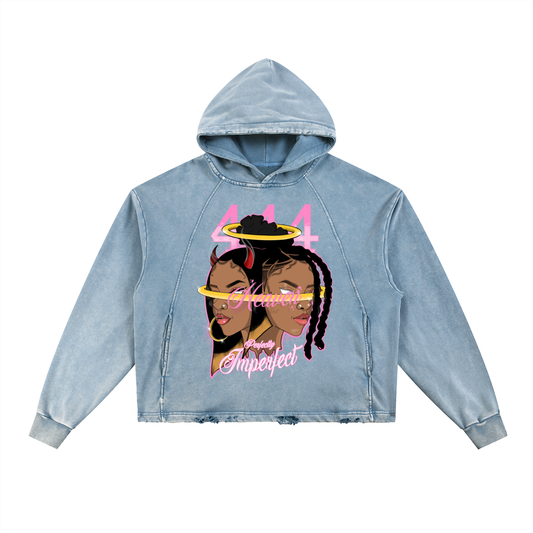 Heaven sent Vintage Frayed-Hem Hoodie