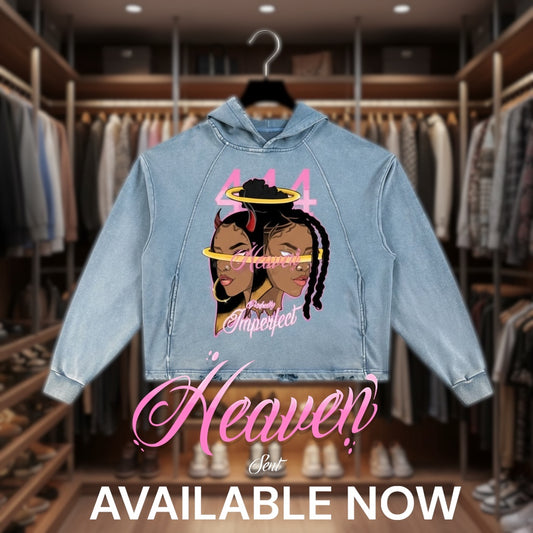 Heaven sent Vintage Frayed-Hem Hoodie